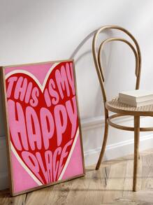 1 幅复古艺术墙海报“这是我的快乐之地”励志名言艺术画布，是卧室、客厅、餐厅、书房、走廊、咖啡厅、办公室、宿舍的理想礼物 - 无框墙壁艺术装饰 - 彩色 - 查看 4