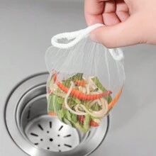 100pcs Kitchen Sink Strainer, Disposable Garbage Filter Net For Drain, Mesh Bag For Food Residue - White - View 4