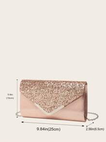 LETODE 包 4 件套 女士水钻晚装手拿包 水钻耳夹 新娘婚礼颈链 手链 吊饰 闪亮钱包 - 玫瑰金 - 查看 10