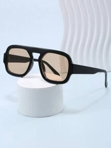 1pc Super Oversized Frame Fashion Glasses, Black Fashion Glasses For Beach, Travel, Driving, Street Wear For Summer Beach Vacation,Outdoor,Travel - Multicolor - View 18