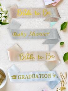 1 pieza Faja rosa dorado y brillo "Novia", faja de despedida de soltera, suministros para fiesta de ducha nupcial