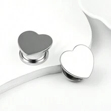 2 pièces bouchons d'oreilles élégants en forme de cœur, tunnels et écarteurs en acier inoxydable 316L. Expanseurs d'oreilles pour mariage, bijoux de piercing pour le corps. Cadeau pour la Saint-Valentin, la mère, la fête des mères.