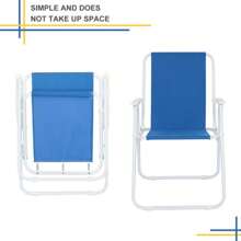 Oxford Cloth Iron Outdoor Beach Chair Blue - Màu xanh lam - Xem 8