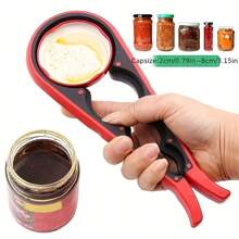 1pc Multi-Functional Plastic Bottle Opener Non-Slip Jar Lid Opener, 4 In 1 Creative Can Jar Opener - Multicolor - View 5