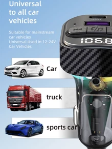 YITUMU Trasmettitore FM bluetooth 5.3 per auto, adattatore per auto Bluetooth con cavo di ricarica Type-C PD (30W) e porta USB, trasmettitore radio FM wireless, supporto riproduttore MP3, chiamate vivavoce, retroilluminazione LED, U Disk