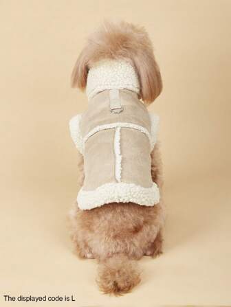 1pc Pet Cotton Padded Coat With Leash, Suitable For Extra Small & Medium Dogs/Cats, Warm For Autumn/Winter Outdoor Use
