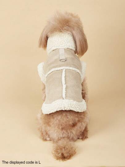 1 peça de casaco acolchoado integrado com pele de animal de estimação e coleira, adequado para cães/gatos pequenos e extra pequenos, quente para outono/inverno, tamanho pequeno, não recomendado para cães grandes