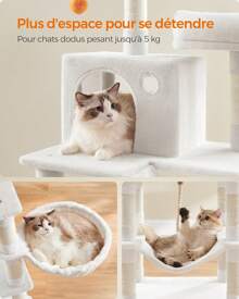 Feandrea Cat Trees & Condos - 白色 - 查看 4