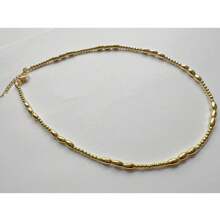 1/2 件金色仿珍珠项链 金色珠子项链 不对称仿珍珠项链 金色珠子多层项链 • - 彩色 - 查看 9