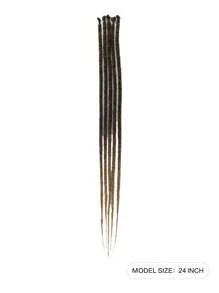 24 Inch Braided Hair Extensions 5 Strands Fine 0.6cm Synthetic Handmade Reggae Hairstyle Hip Hop Soft Braided Hair Extensions - Multicolor - View 8