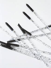 25 pièces Brosse à mascara jetable, brosse à sourcils en cristal, applicateur de mascara, outil d'extension de cils avec tête de brosse étroite et longue, convient pour l'extension de cils