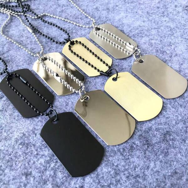 1pc Fashion Popular Zinc Alloy Polished Military Dog Tag Chain Necklace, Suitable For Men Hiphop Casual Style, Gift For Boyfriend