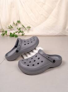 Women's Casual Breathable Perforated Slip-On Slippers For Indoor/Outdoor, House, Garden, Walking, Everyday Wear, Soft & Durable, Suitable For 4 Seasons
