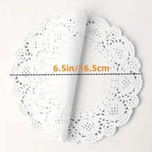 100PCS White Disposable Lace Paper Doilies For Tables, Assorted Size  Modern Decorative Paper Placemats Bulk Add Elegance To Crafts, Coffee, Cake, Dessert-Round Oval - White - View 14