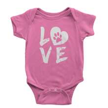 I Love My Dog Paw Print Infant One-Piece Romper Bodysuit And Toddler T-Shirt