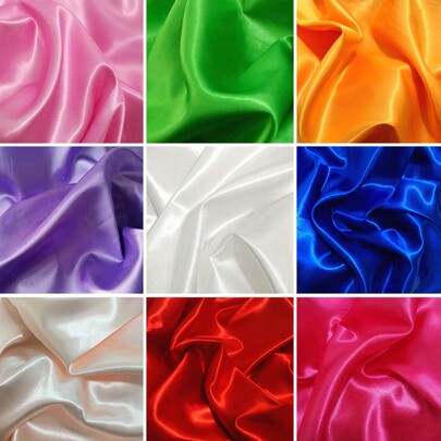 Satin Fabric, Solid Color Satin Charmeuse Fabric, Faux Silk Fabric, Red Fabric, Decorative Gift Box Fabric, DIY Handcraft Fabric, Clothing Lining Fabric, Satin For Wedding
