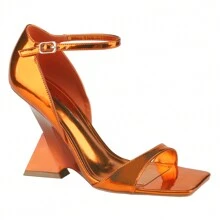 BELOVELY[CROSSHEL-2] Women's Vera Wedge Sandal Walking Shoes Girl Footwear Shoe Summer Comfort Dance Stylish Leather Design Buckle Dress - 橘色 - 查看 6