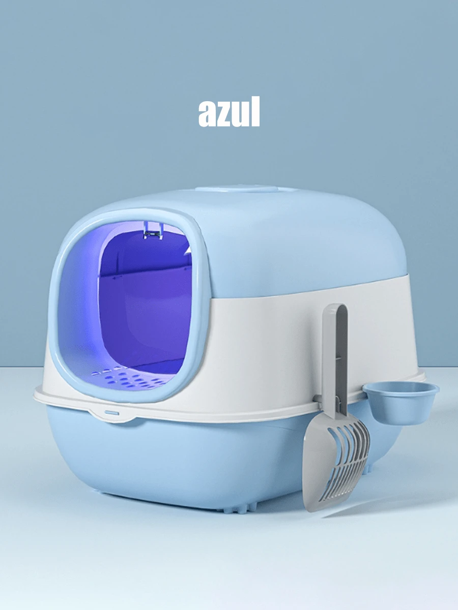 Supersized cat litter tray with UV sterilization, fully enclosed cat