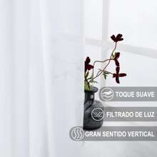 Cortinas Translucidas Equilibrar La Privacidad y La Luz, Cortinas Transparentes para Recamara y Sala Ligero Vertical con Ojales en La Parte Superior, 2 Paneles, Blanco - 132*241 - Ver 4