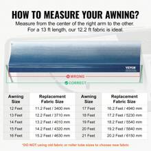 RV Awning Fabric Replacement  12 2  Fabric Length For 13  Awning  Heavy Duty 3-Ply 16oz PVC Camper Awning Fabric  Waterproof & UV Protection Outdoor Canopy For RV  Trailer  Motorhome  Blue Fade - 藍色 - 查看 6