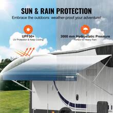 RV Awning Fabric Replacement  12 2  Fabric Length For 13  Awning  Heavy Duty 3-Ply 16oz PVC Camper Awning Fabric  Waterproof & UV Protection Outdoor Canopy For RV  Trailer  Motorhome  Blue Fade - 藍色 - 查看 5