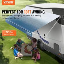 RV Awning Fabric Replacement  12 2  Fabric Length For 13  Awning  Heavy Duty 3-Ply 16oz PVC Camper Awning Fabric  Waterproof & UV Protection Outdoor Canopy For RV  Trailer  Motorhome  Blue Fade - 藍色 - 查看 7