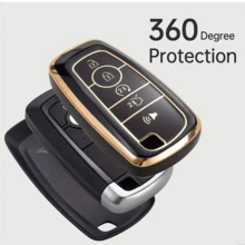 1 pieza Funda para llavero con llavero, Estuche de llave TPU con protector completo compatible con Fusion, Explorer, Escape, F150, F250, F350, F450, F550. Una bolsa de llave hermosa y de moda - Con botón ojo de gatoO - Ver 6