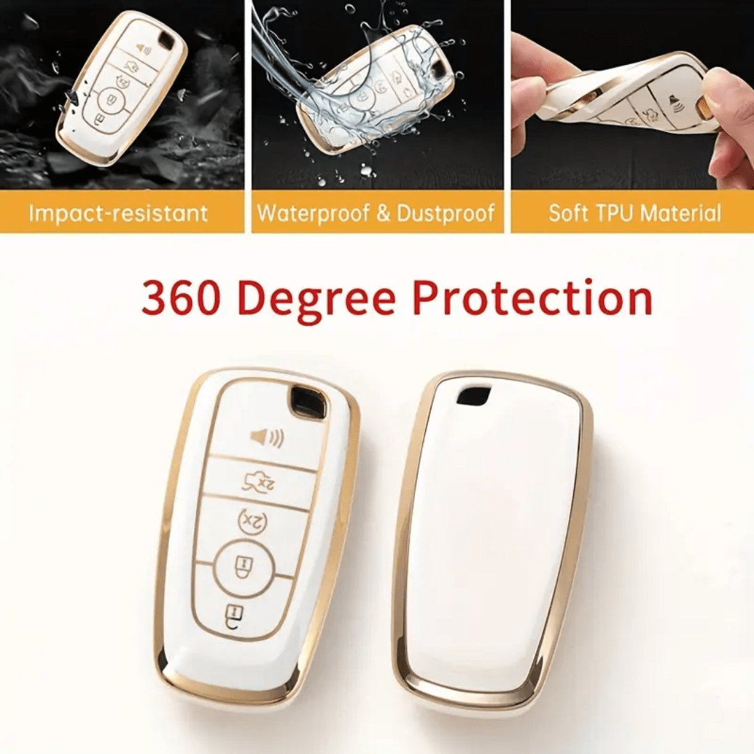 1 Pc For  Key Fob Cover With Keychain TPU Key Case Full Protector Compatible With  For  Fusion For Explorer For Escape F150 F250 F350 F450 F550 A Beautiful And Fashionable Keybag - With Cat-eye Button - View 7
