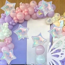 6pcs 19-Inch Transparent Colorful Star Heart Round Foil Balloons For Birthday Wedding Engagement Party Decor - Multicolor - View 5
