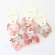 10入組女士彈性布料髮帶,蝴蝶結、花朵和毛球設計,適用於日常使用