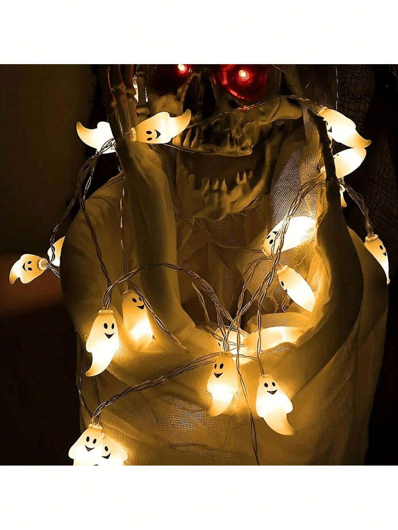1pc LED Ghost String Lights For Halloween Decor Indoor/Outdoor Use