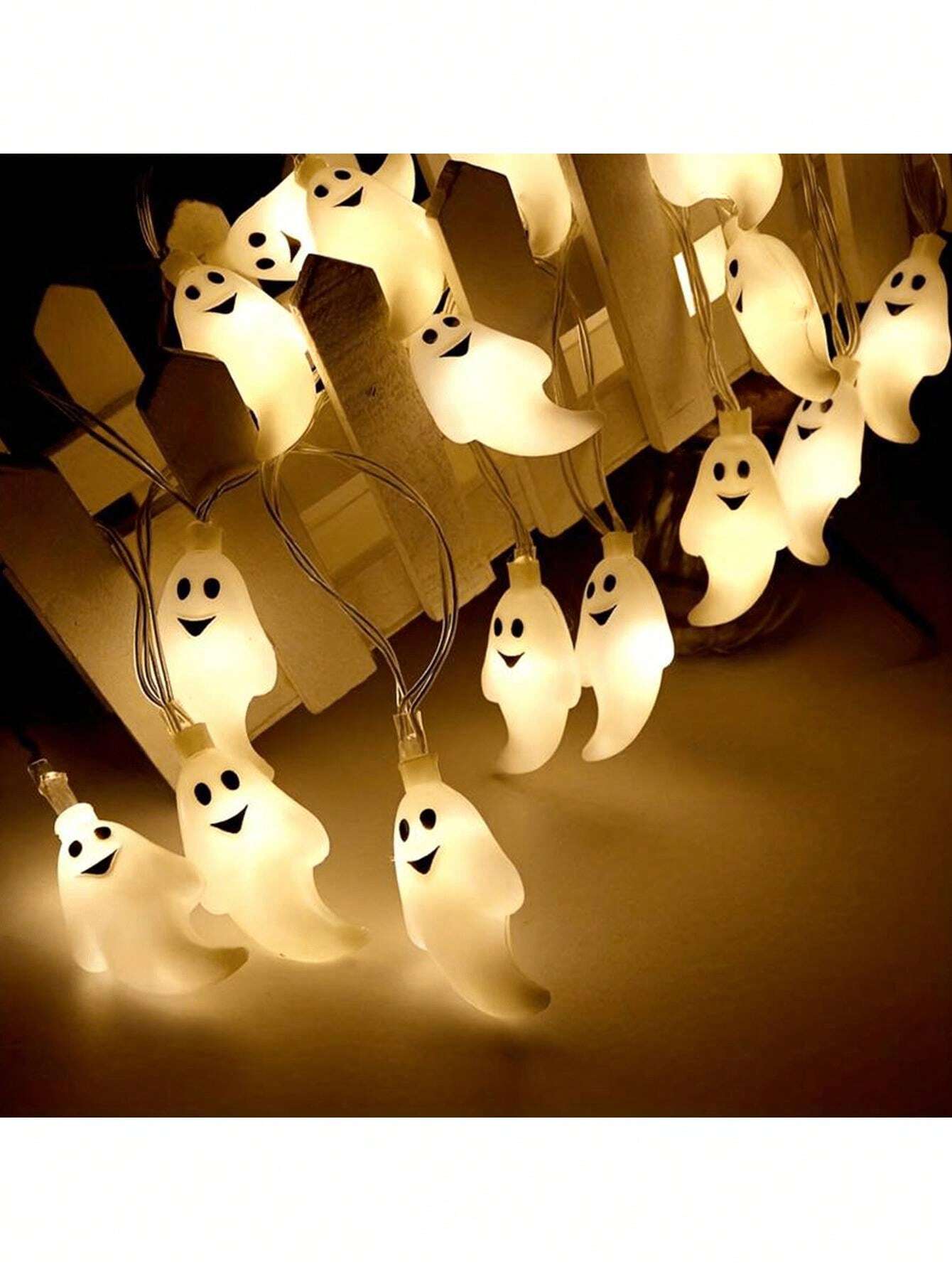 1pc LED Ghost String Lights For Halloween Decor Indoor/Outdoor Use