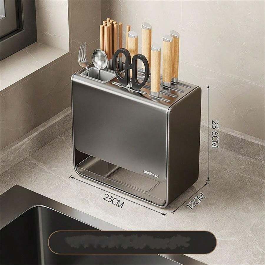 Kitchen Knife Holder, Storage Rack, Wall Mounted Chopstick Cage, All-In ...