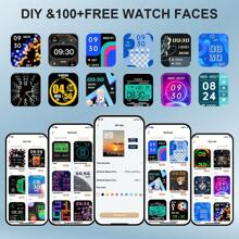 Latest Sports Watch Smart Watch H9 MAX Men's Sports Watch 2.01` HD Touch Screen Receiver/NFC Function/Blood Stopwatch Calculator For Android IOS - 黑色 - 查看 7