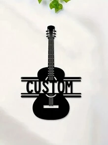 1 件定制铁吉他、相机、小提琴手、收音机、吉他墙艺术、个性化名称徽标用于房间装饰物品金属墙饰、家居装饰卧室浴室办公室学校海报 - 黑色 - 查看 10