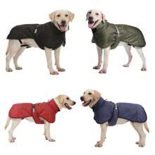 Reflective Pet Winter Jacket/Coat, Windproof & Warm, Convenient Leash D-Ring, Suitable For Medium-Large Dogs - Black - View 1