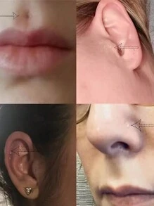 10入組簡約隱形透明唇環和耳環釘,學生必備