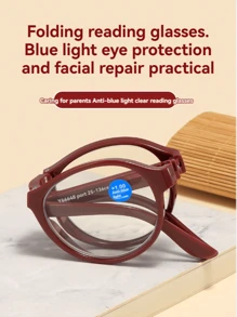 1 Nuevo espejo plegable portátil 2025 con patas de resorte, cómodo para hombres y mujeres, gafas de lectura con diseño de moda (hay varios colores según el grado) - Multicolor - Ver 4