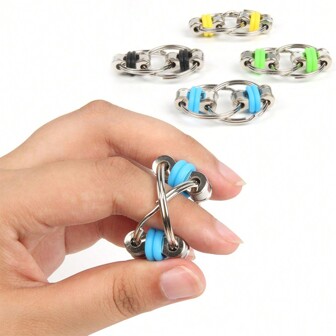 1/3/5/7 件随机颜色减压金属环扣，适用于自行车链条、钥匙扣和链条，指尖玩具，青少年玩具，成人多动症，抗压力玩具，感官环，，指尖玩具钥匙扣，焦虑玩具，小指尖玩具，指尖玩具盒，指尖玩具，成人指尖玩具，指尖玩具环