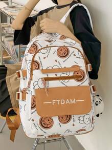 New Campus Backpack, Korean Minimalist School Bag For High School Students, Lightweight Book Bag With AccessorySchool Backpack,School Bag,School Bookbag,Big Backpack,Backpack School,Back To School BagsLarge Capacity,Portable,Lightweight,Laptop Compartment, Suitable For Teen Girls Women College Students, Perfect For Back To School,College,Middle School, High School,First Day Of School - Brown - View 4