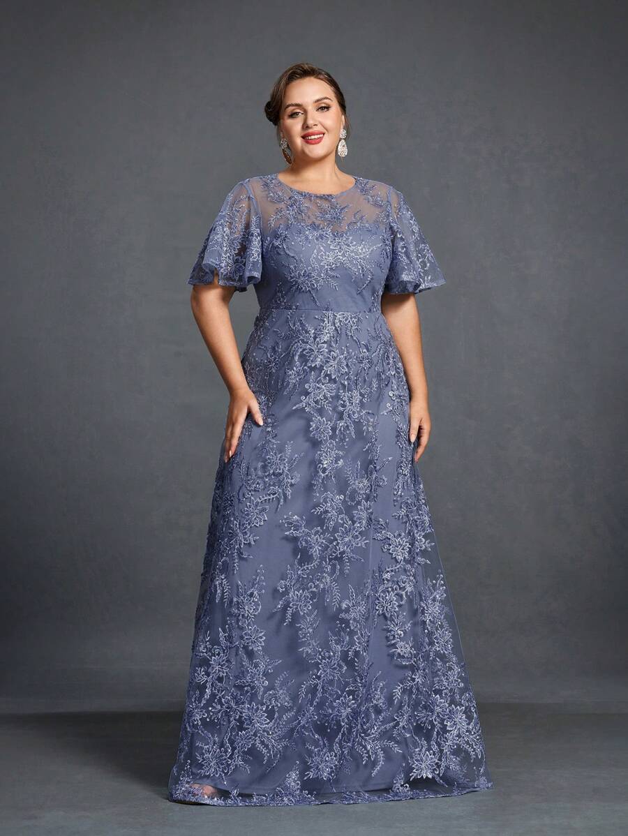 大码新娘妈妈礼服优雅连衣裙