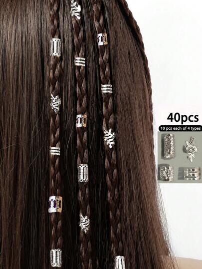 40/80pcs Silver Mixed Hair Braid Headband Set, Street Style, Party, Braid Hair Accessories, Hair Accessories For Women, Hair Tools, Beauty Accessories, Curly Hair Accessories, Hair Accessory, Hair Accessories, Hair Accessories For Women,Fall,Travel, Hair Tools,Accessories Women, Hair Stuff,Fall,Hair,Hair Accessories,Hair Accessories For Women,Travel,Hair Accessory,Hair Accessories Women,Hair Tools,Hair Stuff,Stuff,Beauty Accessories,Gifts,Travel,Gifts For Women,Hair Stuff,Stocking Stuffers