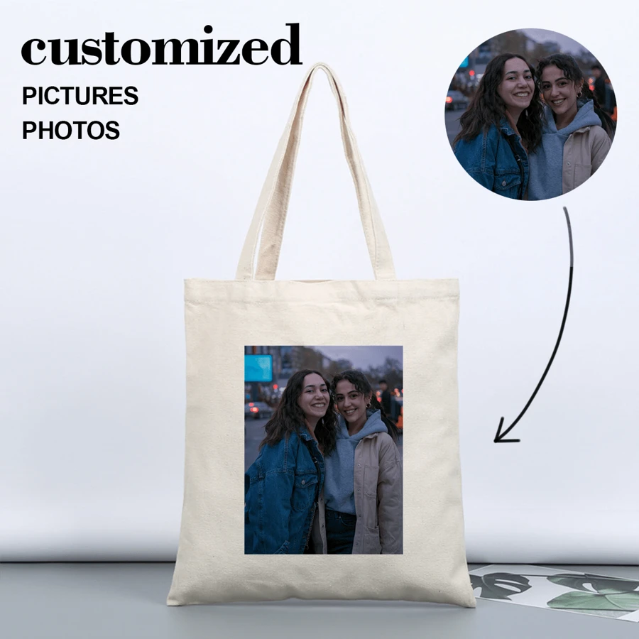 Una pieza, deslistado personalizado, nombre personalizado, flores, letras, Día del Maestro, Halloween, Día de San Valentín, boda, bolsa de recuerdo, Día de la Madre, bolso de mano personalizado para dama, bolso de hombro para dama, bolso de mano para dama, bolso, único, gran capacidad, ligero, plegable, de moda, letras, fotos, regalos, casual, escuela, trabajo, bolsa de almacenamiento, DIY, premium, versátil, adecuado para compras, viajes, artículos de viaje, regalos para niñas - Beis - Ver 1