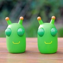 1 pieza Juguete de bichos verdes que sacan los ojos, juguete sensorial de apretón divertido para aliviar el estrés y la ansiedad, Juguetes pequeños de bichos verdes para aliviar el estrés, Gusanos de hierba que salen pop, juguetes de apretón para el estrés, Gusanos que rebotan los ojos, juguetes de apretón, regalo de cumpleaños - Multicolor - Ver 5