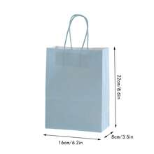 5/12 Stücke hellblaue Kraftpapiertüten für Lebensmittel zum Mitnehmen, Backen, Kleidung, Geschenke, Einkaufen - helles Hellblau - Übersicht 2