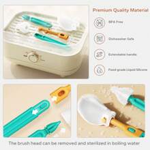 8-In-1 Portable Baby Bottle Cleaning Set, Includes Bottle Drying Rack & Cleaning Brushes - Multicolor - View 5