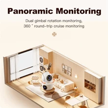 3MP 4K WiFi Camera Dual Screen Smart Home Secuiry Cameras Baby Monitor AP Two-Way Audio Color Night Vision CCTV Surveillance Cam - White - View 3