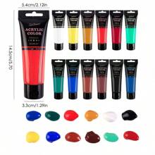 Acrylfarbe, farbstarke Pigmente (75ml/2,54oz) Acrylfarbenset, hochwertige Acrylfarben, farbstarke Pigmente, wasserfest, Acrylfarbensets für Erwachsene, Künstler und Anfänger auf Leinwand, Steinen, Holz und Stoff