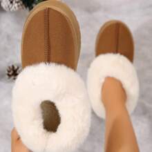 Women's Suede Shearling Ankle Moccasin Bootie Slippers Memory Foam Indoor Warm Snow Boots - 棕色 - 查看 8