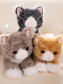 1 件 40/53 厘米卡哇伊毛绒猫毛绒玩具可爱白猫黑猫娃娃毛绒柔软动物枕头可爱生日礼物 - 彩色 - 查看 11